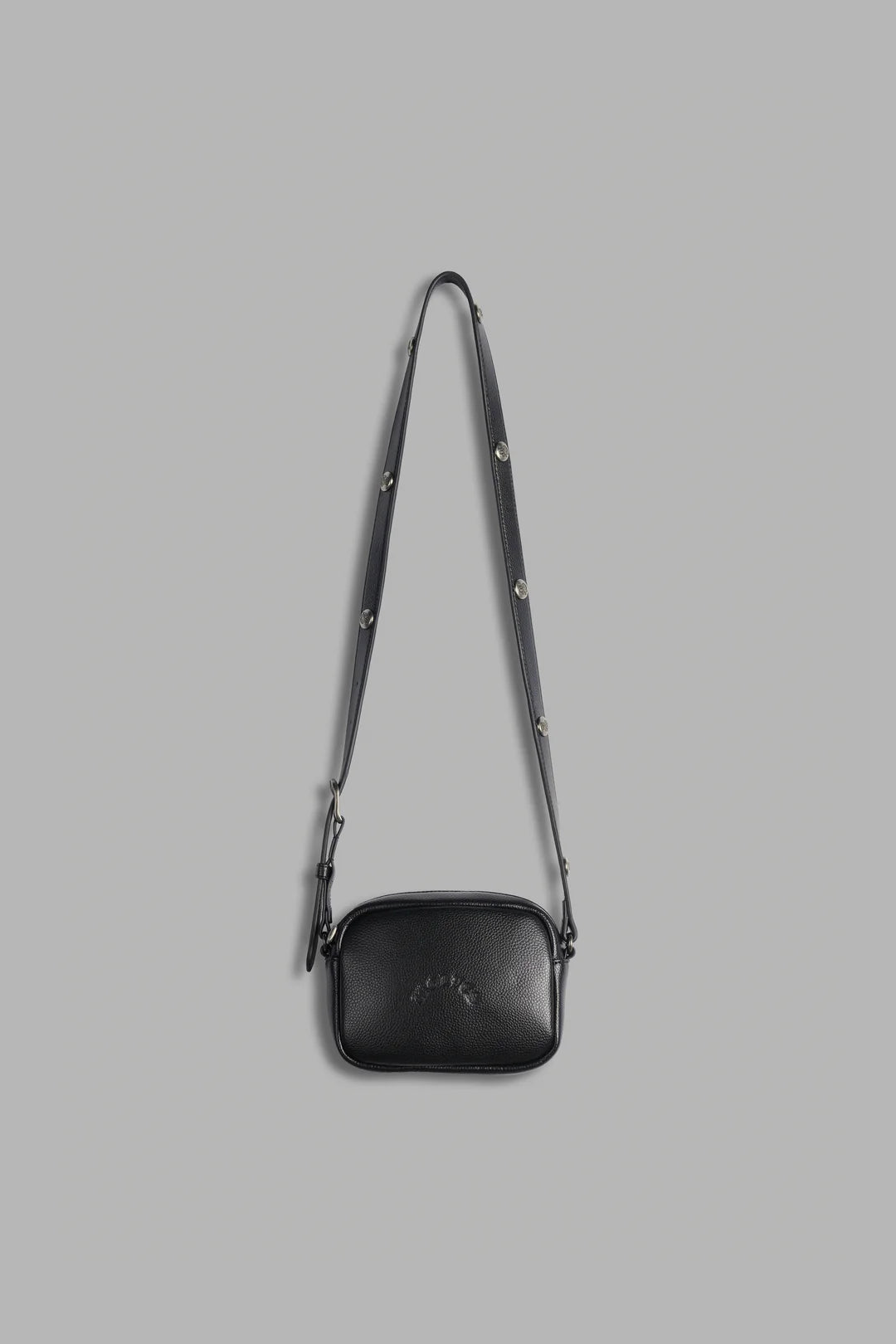 WOLVES CHOPPER BLADE LEATHER SIDE BAG IN BLACK