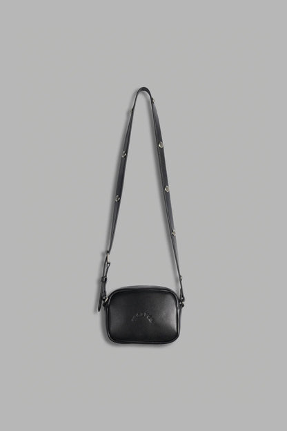 WOLVES CHOPPER BLADE LEATHER SIDE BAG IN BLACK