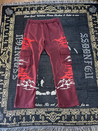 CIVIL WIDE LEG CARGO FLEECE PANTS