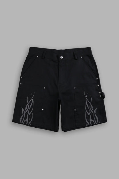 FINITE FLAME OVERSIZED CLARK UTILITY SHORTS IN BLACK