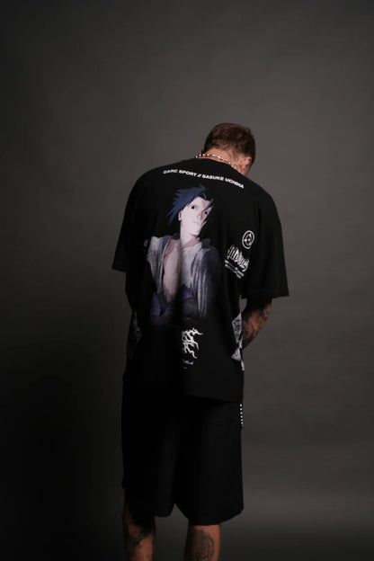SASUKE UCHIHA SIDE BY SIDE SERIES PREMIUM TEE IN BLACK