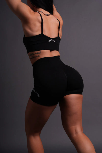 CHOPPER EVERSON SEAMLESS VALENCOURT SHORTS IN BLACK