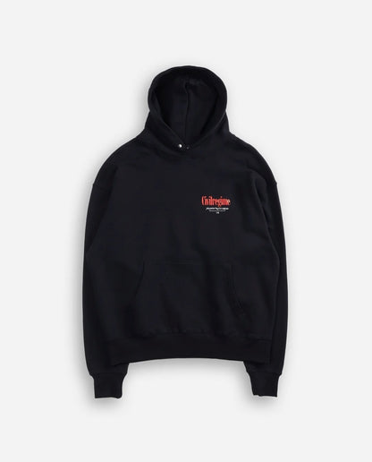 CONCRETE ROSE SNAP HOODIE IN BLACK