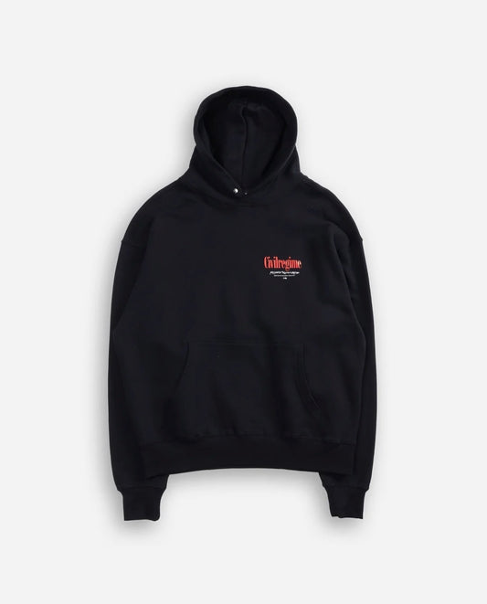 CONCRETE ROSE SNAP HOODIE IN BLACK