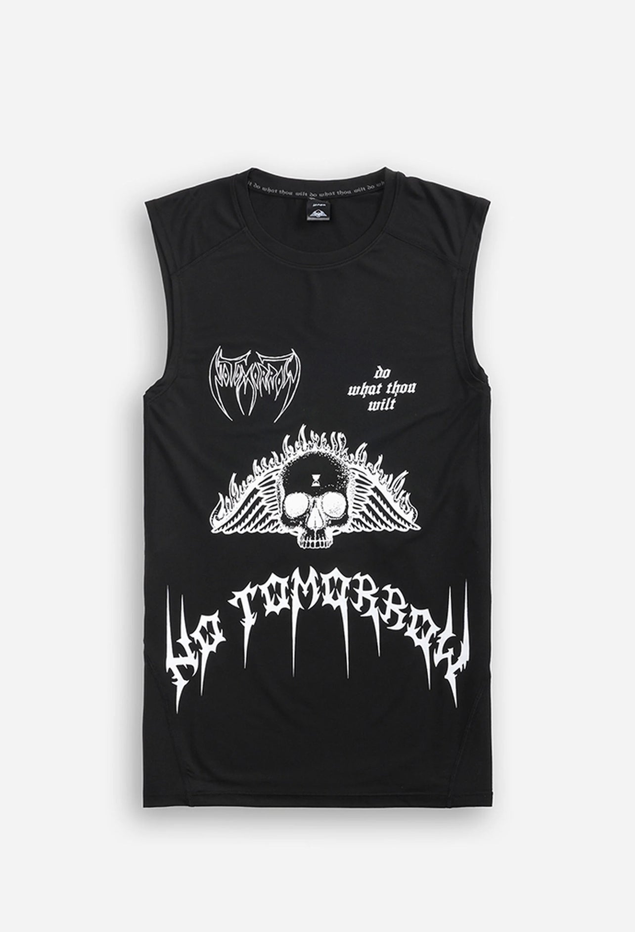 METAL DEATH V2 SLEEVELESS COMPRESSION SHIRT IN BLACK