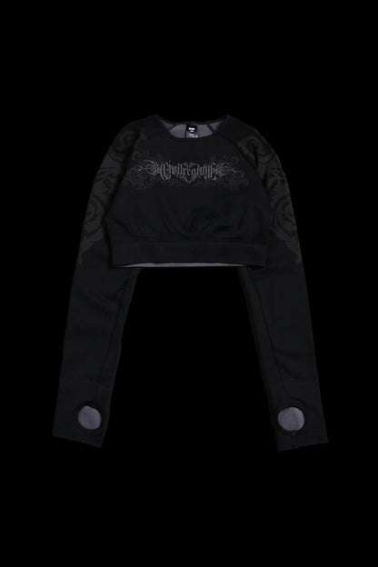 PLAGUE KELLY SEAMLESS L/S TOP IN BLACK