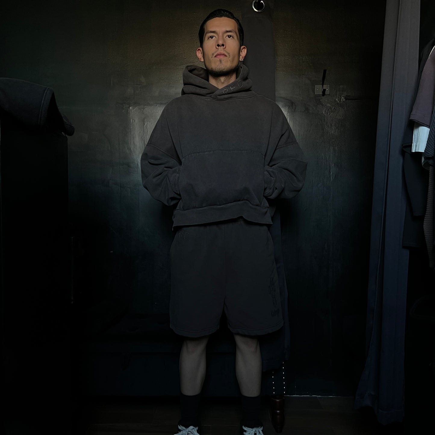 CONCRETE SIN ODIN OVERSIZED CROPPED HOODIE IN SUN WASH BROWN