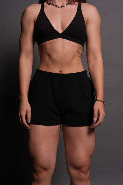 DUAL ELLIE SWEAT SHORTS IN BLACK