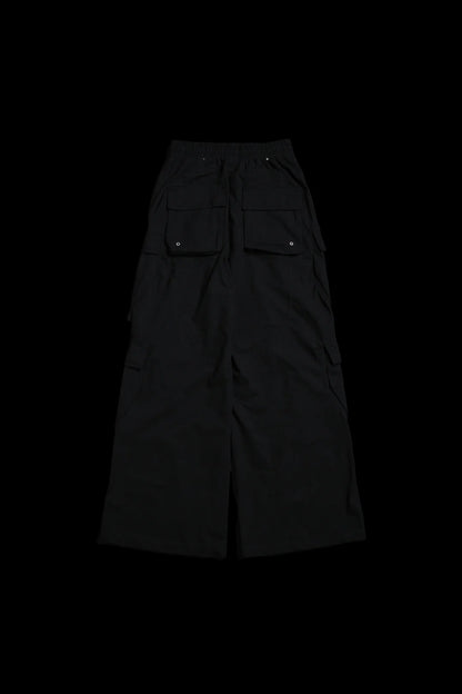 BURNING ROSE ULTRA WIDE LEG PANTS IN BLACK