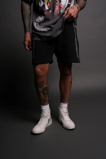 MANTRA POST LOUNGE SWEATS SHORTS IN BLACK