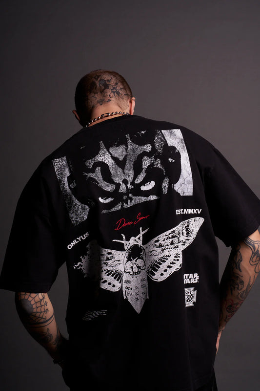 MAUL AND THE MOTH “GRUNGE” TEE IN BLACK