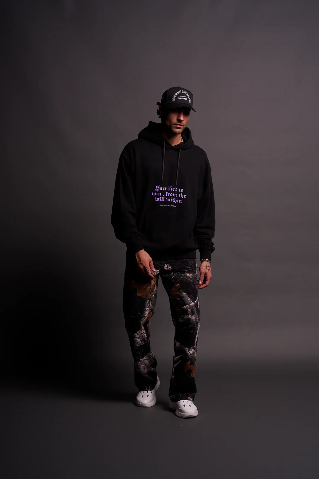 BIG BODYBUILDING SAVED MY LIFE “BISHOP” UNISEX HOODIE IN BLACK/BLACK