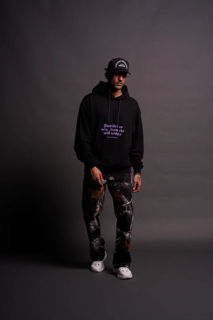 BIG BODYBUILDING SAVED MY LIFE “BISHOP” UNISEX HOODIE IN BLACK/BLACK