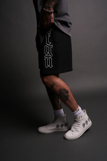 MANTRA POST LOUNGE SWEATS SHORTS IN BLACK