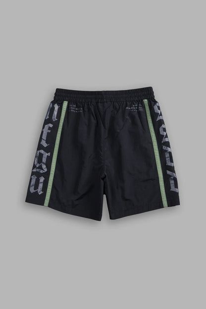 SSDDNFGU REMIND TRACK SHORTS IN BLACK/NORSE GREEN