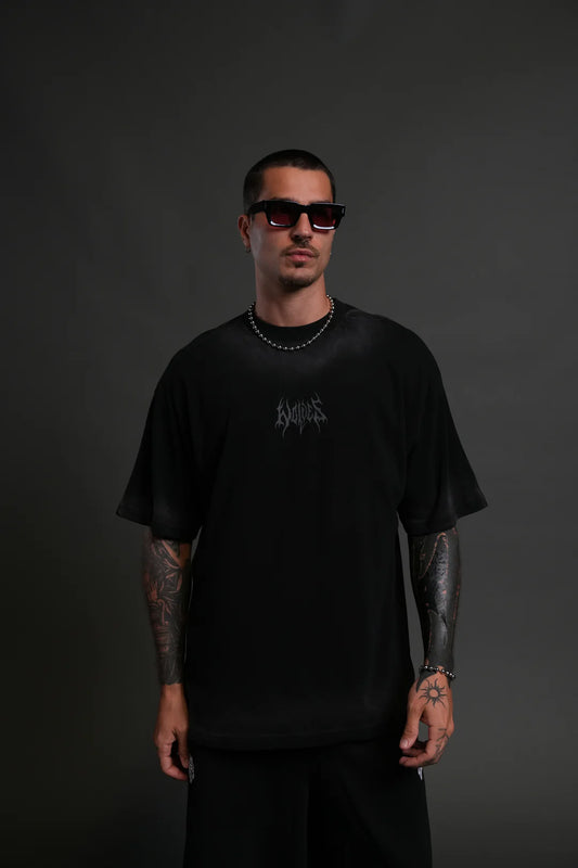 HESH CORE PREMIUM OVERSIZED TEE IN BLACK DAWN SUN FADE