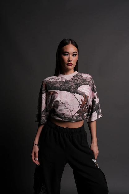 DARC SPORT WOLVES “PREMIUM” OVERSIZED TEE IN BROWN/LIGHT MAUVE WOODLAND CAMO