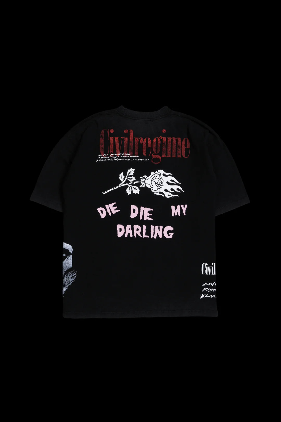 DIE DIE MY DARLING 199X OVERSIZED TEE IN VINTAGE BLACK