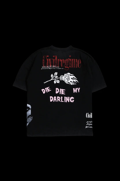DIE DIE MY DARLING 199X OVERSIZED TEE IN VINTAGE BLACK