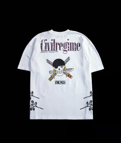 ZORO’S RISE AMERICAN CLASSIC OVERSIZED TEE IN WHITE