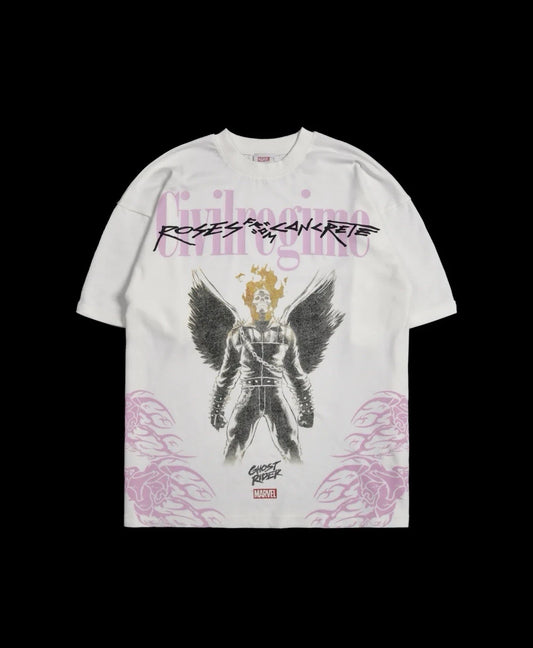 GHOST RIDER AMERICAN CLASSIC OVERSIZED TEE IN BUTTER