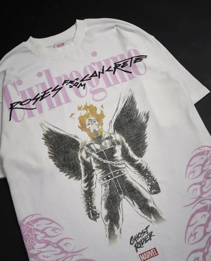 GHOST RIDER AMERICAN CLASSIC OVERSIZED TEE IN BUTTER